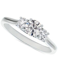 フォーエバーマーク レディース リング アクセサリー Diamond Round-Cut Three Stone Diamond Engagement Ring (1 ct. t.w.) in 14k White Gold White Gold