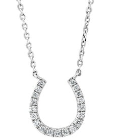 エフィー レディース ネックレス・チョーカー・ペンダントトップ アクセサリー EFFY&reg; Diamond Horseshoe 18" Pendant Necklace (1/6 ct. t.w.) in Sterling Silver Sterling Silver