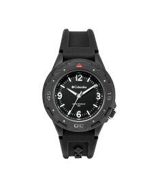 コロンビア メンズ 腕時計 アクセサリー Unisex Trailhead Analog Black Silicone Strap Watch, 46mm Black
