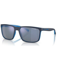 アーネット メンズ サングラス・アイウェア アクセサリー Unisex Polarized Sunglasses, AN425158-ZP Matte Top Navy on Light Blue