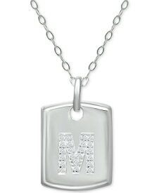 ジャーニ ベルニーニ レディース ブレスレット・バングル・アンクレット アクセサリー Cubic Zirconia Initial Dog Tag Pendant Necklace in Sterling Silver, 16" + 2" extender, Created for Macy's M