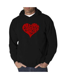 エルエーポップアート メンズ パーカー・スウェット アウター Men's Word Art Hooded Sweatshirt - All You Need Is Love Black