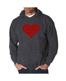 エルエーポップアート メンズ パーカー・スウェット アウター Men's Word Art Hooded Sweatshirt - All You Need Is Love Gray
