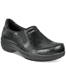 イージーストリート レディース サンダル シューズ Easy Works by Bind Slip-on Clogs Black Embossed