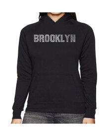 エルエーポップアート レディース シャツ トップス Women's Word Art Hooded Sweatshirt -Brooklyn Neighborhoods Black