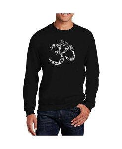 GG[|bvA[g Y AE^[ p[J[EXEFbg N[lbN XEFbg Vc LA Pop Art Men's Word Art The Om Symbol Out Of Yoga Poses Crewneck Sweatshirt Black ubN
