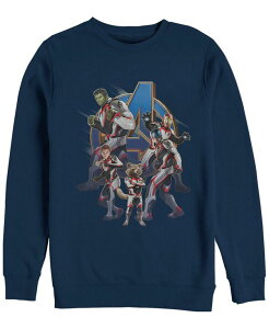 �t�B�t�X�T�� �����Y �A�E�^�[ �p�[�J�[�E�X�E�F�b�g �N���[�l�b�N �t���[�X Fifth Sun Marvel Men's Avengers Endgame Suit Group Crewneck Fleece Navy �l�C�r�[