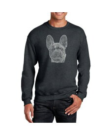 エルエーポップアート メンズ パーカー・スウェット アウター Men's Word Art French Bulldog Crewneck Sweatshirt Gray