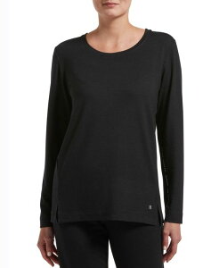 �q���[ ���f�B�[�X �g�b�v�X T�V���c Hue Solid Long Sleeve Lounge T-Shirt Black �u���b�N