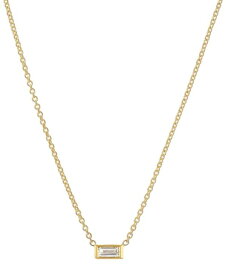 ゾエレフ レディース ネックレス・チョーカー・ペンダントトップ アクセサリー Diamond Baguette Pendant Necklace (1/10 ct. t.w.) in 14k Gold, 16" + 2" extender Gold