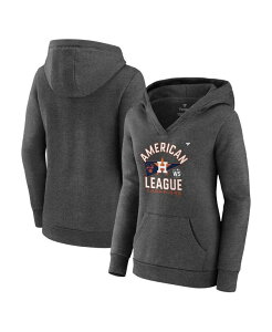 t@ieBNX fB[X p[J[EXEFbg AE^[ Women's Branded Heathered Charcoal Houston Astros 2021 American League Champions Locker Room Plus Size Crossover Neck Pullover Hoodie Heathered Charcoal