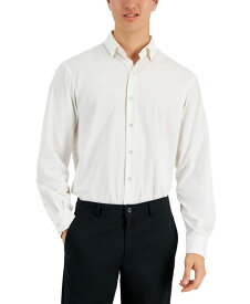 アルファニ メンズ シャツ トップス Men's Regular Fit Travel Ready Knit Solid Dress Shirt, Created for Macy's Bright White