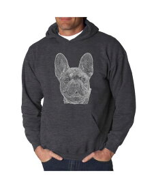 エルエーポップアート メンズ パーカー・スウェット アウター Men's Word Art Hooded Sweatshirt - French Bulldog Gray