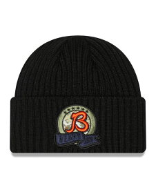 ニューエラ メンズ 帽子 アクセサリー Men's Black Chicago Bears 2022 Salute To Service Knit Hat Black