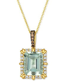 ル ヴァン レディース ネックレス・チョーカー・ペンダントトップ アクセサリー Mint Julep Quartz (3-3/4 ct. t.w.) & Diamond (1/3 ct. t.w.) Adjustable 20" Pendant Necklace in 14k Gold Mint Julep Quartz