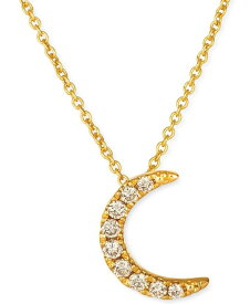 ル ヴァン レディース ネックレス・チョーカー・ペンダントトップ アクセサリー Nude Diamond Crescent Moon 18" Pendant Necklace (1/10 ct. t.w.) in 14k Gold 14K Honey Gold Pendant