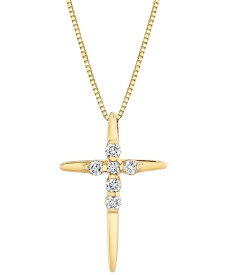 シレーナ レディース ネックレス・チョーカー・ペンダントトップ アクセサリー Diamond Cross 18" Pendant Necklace (1/8 ct. t.w.) in 14k White or Yellow Gold Yellow Gold