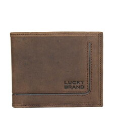 【送料無料】 ラッキーブランド メンズ 財布 アクセサリー Men's Grooved Leather Bifold Wallet Brown