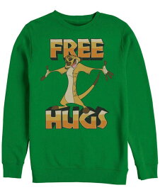【送料無料】 フィフスサン メンズ パーカー・スウェット アウター Disney Men's Lion King Timon Free Hugs, Crewneck Fleece Emerald