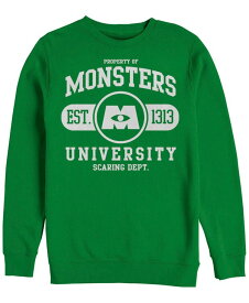 【送料無料】 フィフスサン メンズ パーカー・スウェット アウター Disney Pixar Men's Monsters University Est. 2013 Logo, Crewneck Fleece Emerald