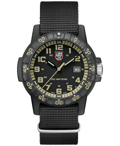 ���~�m�b�N�X �����Y �A�N�Z�T���[ �r���v ���U�[ Luminox Men's Swiss Leatherback Sea Turtle Giant Dive Black NATO Strap Watch 44mm No Color �u���b�N