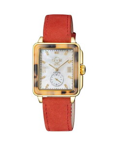 WFr fB[X ANZT[ rv U[ Gevril GV2 Women's Bari Tortoise Red Leather Swiss Quartz Strap Watch 34 mm Gold-Tone S[h