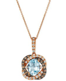 【送料無料】 ル ヴァン レディース ネックレス・チョーカー・ペンダントトップ アクセサリー Blue Topaz (1-7/8 ct. t.w.) & Diamond (3/8 ct. t.w.) 20" Pendant Necklace in 14k Rose Gold Blue Topaz