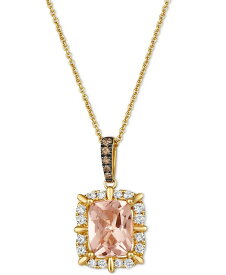 【送料無料】 ル ヴァン レディース ネックレス・チョーカー・ペンダントトップ アクセサリー Peach Morganite (1-1/2 ct. t.w.) & Diamond (1/4 ct. t.w.) 20" Adjustable Pendant Necklace in 14k Gold Morganite