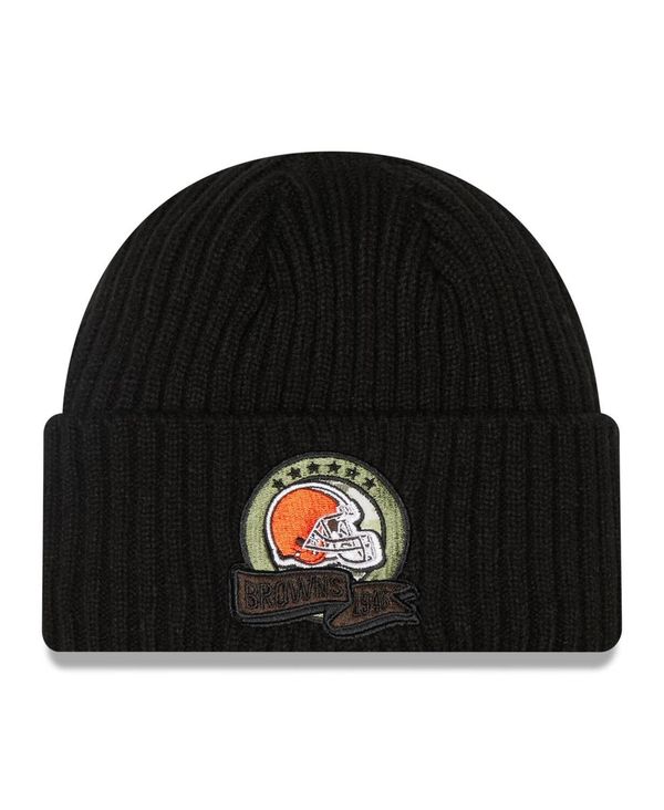 【送料無料】 ニューエラ メンズ 帽子 アクセサリー Men´s Black Cleveland Browns 2022 Salute To Service Knit Hat Blackのサムネイル