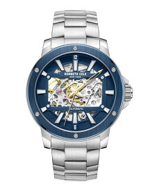 【送料無料】 ケネスコール メンズ 腕時計 アクセサリー Men's Automatic Silver-Tone Stainless Steel Bracelet Watch 44mm Silver