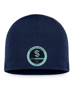 t@ieBNX Y ANZT[ Xq Navy Fanatics Men's Navy Seattle Kraken 2022 Training Camp Authentic Pro Beanie