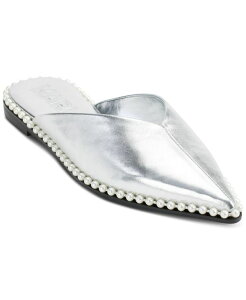 J[ K[tFh fB[X V[Y pvX KARL LAGERFELD PARIS Women's Vyra Slip-On Mule Flats Silver Vo[