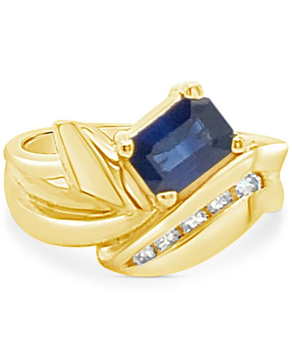 爆売り ル ヴァン レディース リング アクセサリー Blueberry Sapphire ct. Diamond  Statement Ring in 14k Gold