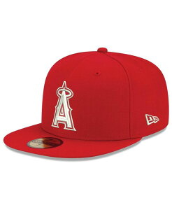 �j���[�G�� �����Y �A�N�Z�T���[ �X�q ���S New Era Men's Red Los Angeles Angels Logo White 59FIFTY Fitted Hat Red ���b�h