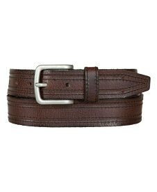 【送料無料】 ラッキーブランド メンズ ベルト アクセサリー Men's Antique-Like Leather Belt with Darker Stitching Detail Brown