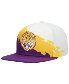 【送料無料】 ミッチェル&ネス メンズ 帽子 アクセサリー Men's Purple and White LSU Tigers Paintbrush Snapback Hat Purple, White