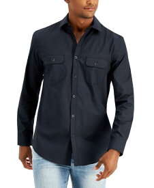 【送料無料】 アルファニ メンズ シャツ トップス Men's Regular-Fit Solid Shirt, Created for Macy's Deep Black