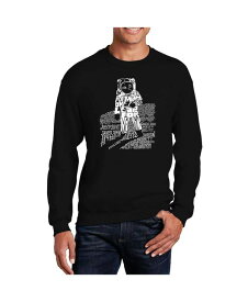【送料無料】 エルエーポップアート メンズ パーカー・スウェット アウター Men's Word Art Astronaut Crewneck Sweatshirt Black