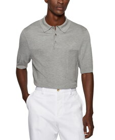 【送料無料】 ヒューゴボス メンズ ニット・セーター アウター BOSS Men's Short-Sleeved Sweater Silver
