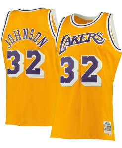 �~�b�`�F��&�l�X �����Y �g�b�v�X �V���c �W���[�W�[ Mitchell & Ness Men's Magic Johnson Gold Los Angeles Lakers 1984-85 Hardwood Classics Swingman Jersey Gold �S�[���h