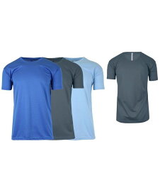 【送料無料】 ギャラクシーバイハルビック メンズ Tシャツ トップス Men's Short Sleeve Moisture-Wicking Quick Dry Performance Tee, Pack of 3 Medium Blue/Charcoal/Light Blue