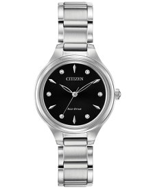 【送料無料】 シチズン レディース 腕時計 アクセサリー Eco-Drive Women's Corso Diamond-Accent Stainless Steel Bracelet Watch 29mm No Color