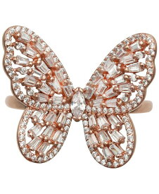 【送料無料】 ジャーニ ベルニーニ レディース リング アクセサリー Cubic Zirconia Baguette Butterfly Ring (1-1/2 ct. t.w.) In Sterling Silver or 18K Rose Gold over Sterling Silver Rose Gold over Silver
