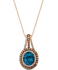 【送料無料】 ル ヴァン レディース ネックレス・チョーカー・ペンダントトップ アクセサリー Deep Sea Blue Topaz (4 ct. t.w.) & Diamond (7/8 ct. t.w.) 18" Pendant Necklace in 14k Rose Gold Rose