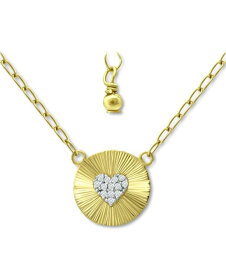 【送料無料】 ジャーニ ベルニーニ レディース ブレスレット・バングル・アンクレット アクセサリー Cubic Zirconia Heart Cluster Disc Pendant Necklace, 16" + 2" extender, Created for Macy's Gold over Silver