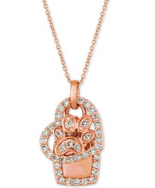 【送料無料】 ル ヴァン レディース ネックレス・チョーカー・ペンダントトップ アクセサリー Nude Diamond Heart & Paw 20" Pendant Necklace (1/3 ct. t.w.) in 14k Rose Gold Rose Gold