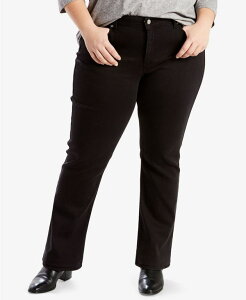 ���[�o�C�X ���f�B�[�X �{�g���X �f�j���p���c �X�g���[�g �v���X�T�C�Y �W�[���Y Levi's Trendy Plus Size Classic Straight Leg Jeans Soft Black �u���b�N