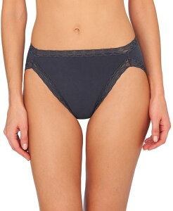 �i�g�� ���f�B�[�X �A���_�[�E�F�A �p���c �R�b�g�� ���[�X Natori Bliss Lace-Trim Cotton French-Cut Brief Underwear 152058 Ash Navy �A�b�V��