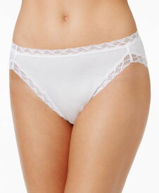 【送料無料】 ナトリ レディース パンツ アンダーウェア Bliss Lace-Trim Cotton French-Cut Brief Underwear 152058 White