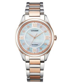 シチズン レディース 腕時計 アクセサリー Eco-Drive Women's Arezzo Diamond-Accent Two-Tone Stainless Steel Bracelet Watch 32mm Two-tone